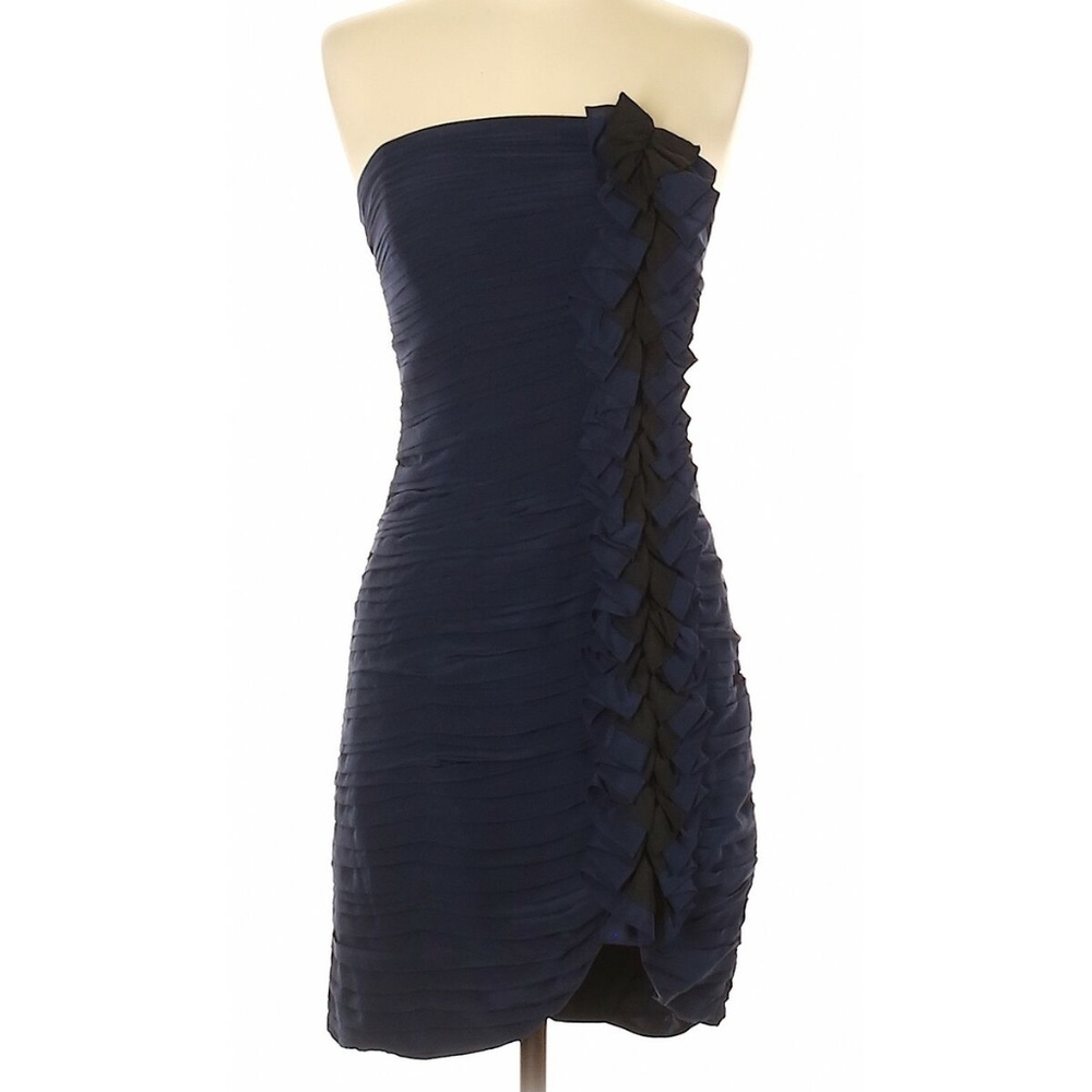 SHOSHANNA Ruffle Strapless Crepe Silk Dress 2